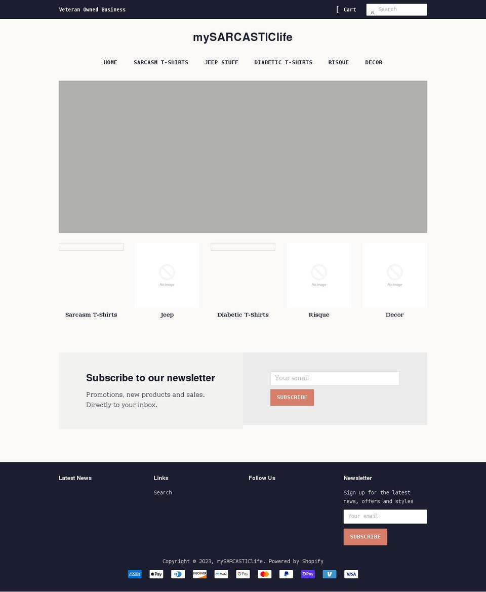 mysarcasticlife.net shopify website screenshot