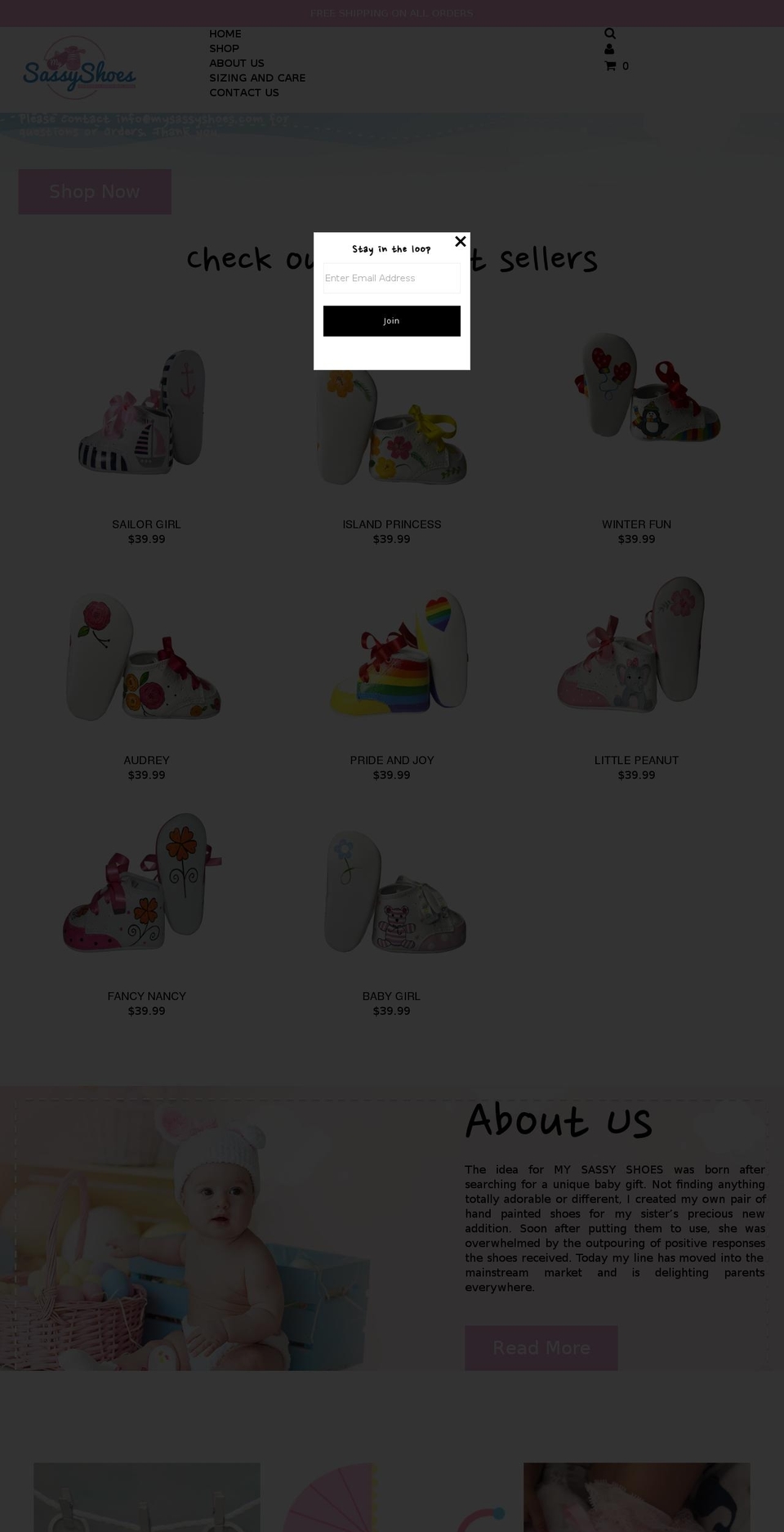 mysassyshoes.com shopify website screenshot