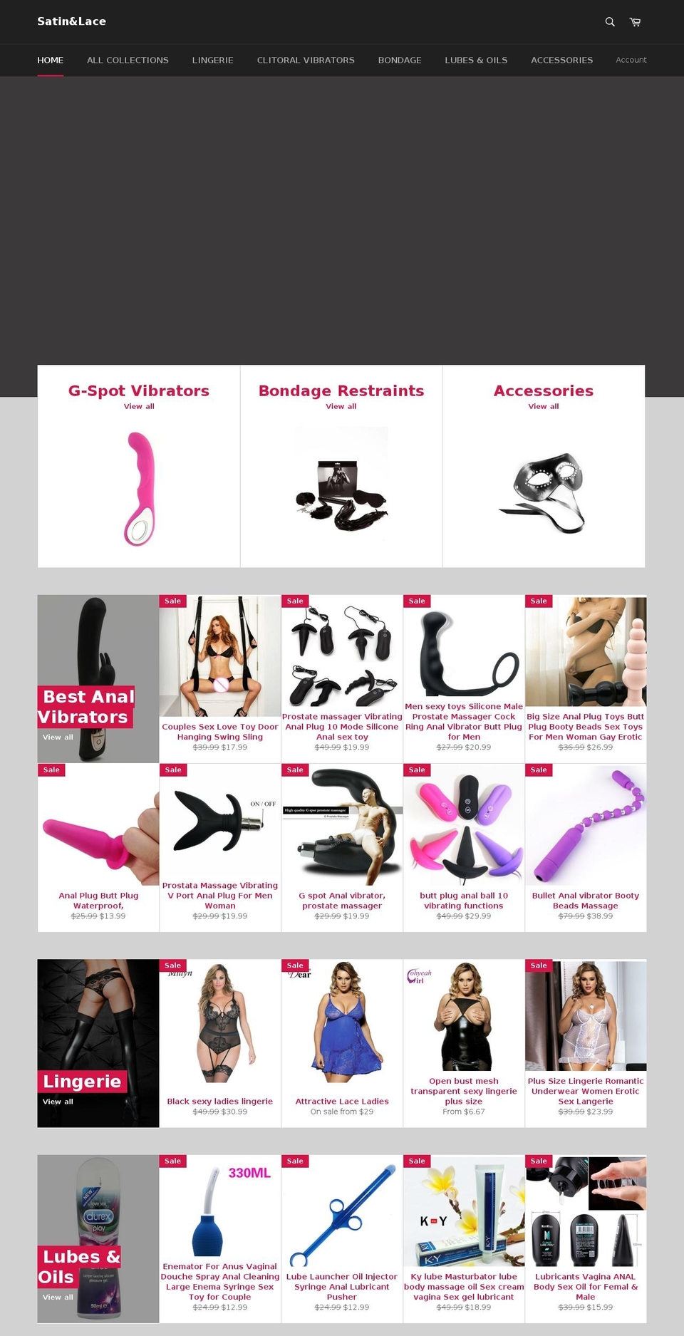 mysatinlace.com — Shopify storefront screenshot