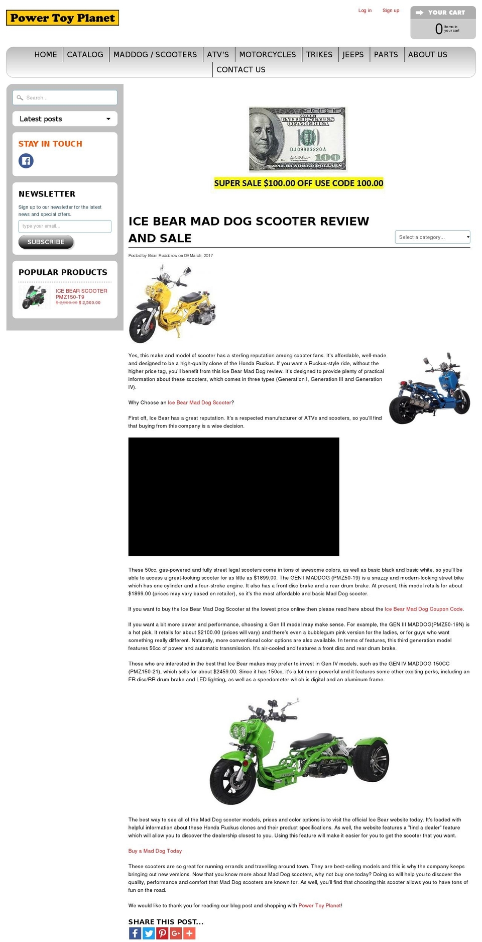 myscootersblog.com — Shopify storefront screenshot