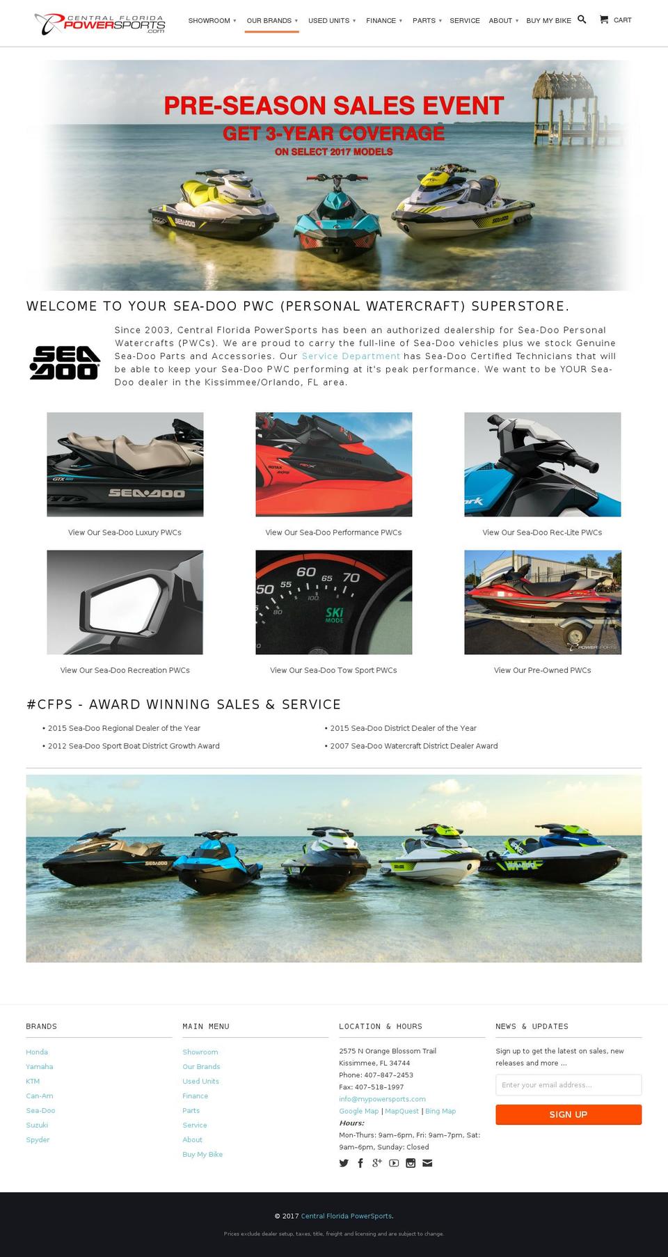 myseadoospark.com shopify website screenshot