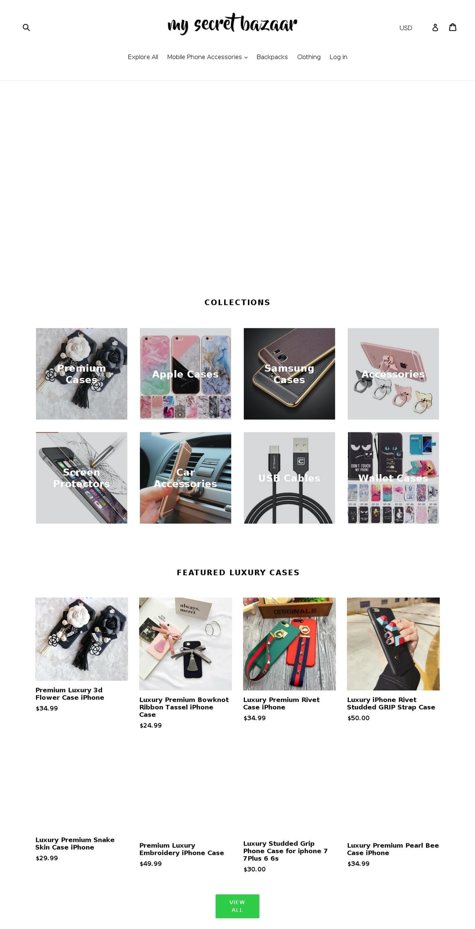 mysecretbazaar.com — Shopify storefront screenshot