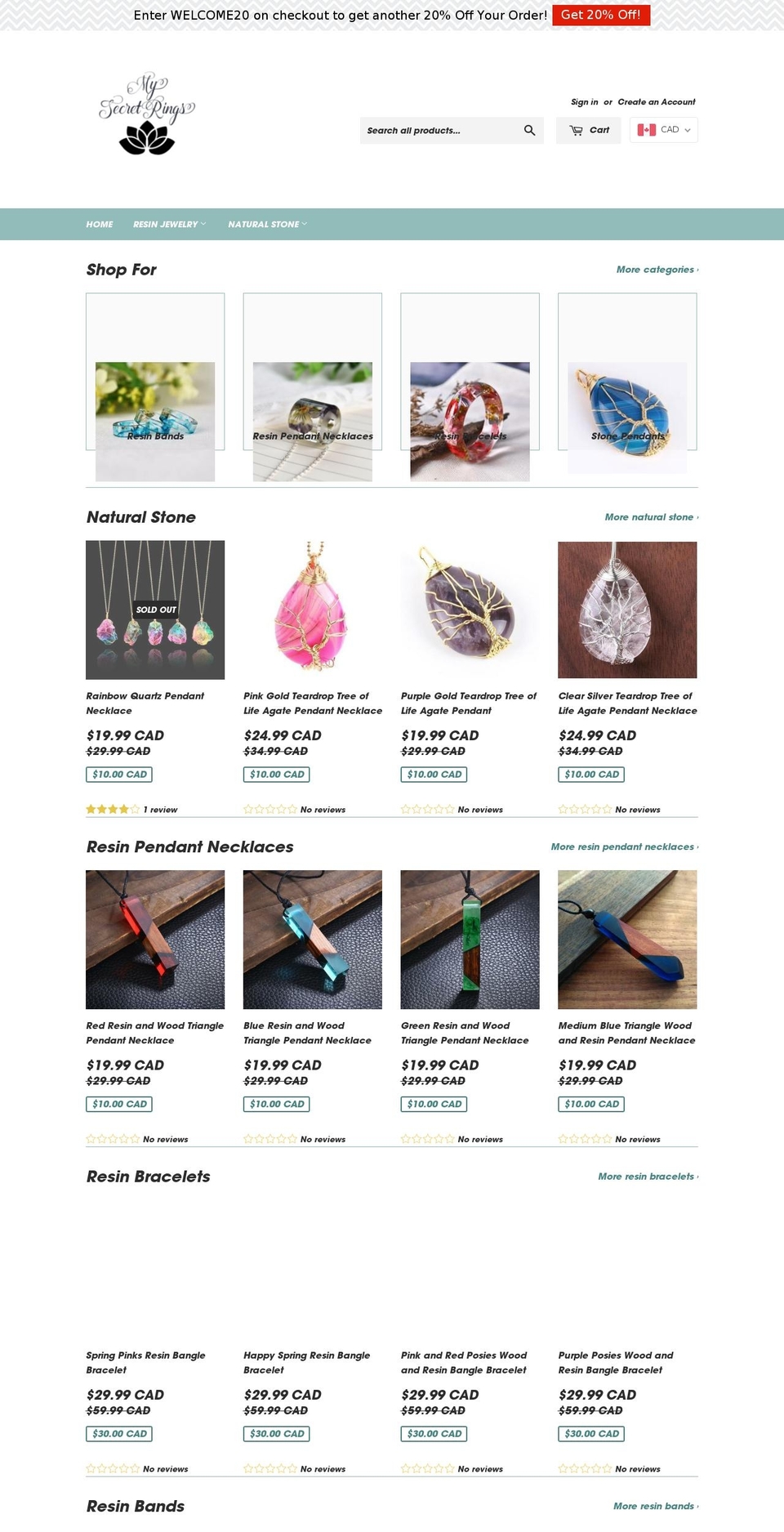 mysecretring.com — Shopify storefront screenshot