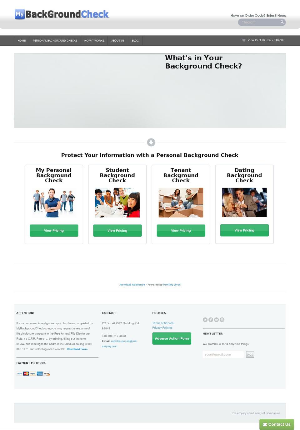 Technophile Shopify theme site example mysecurebackgroundcheck.net