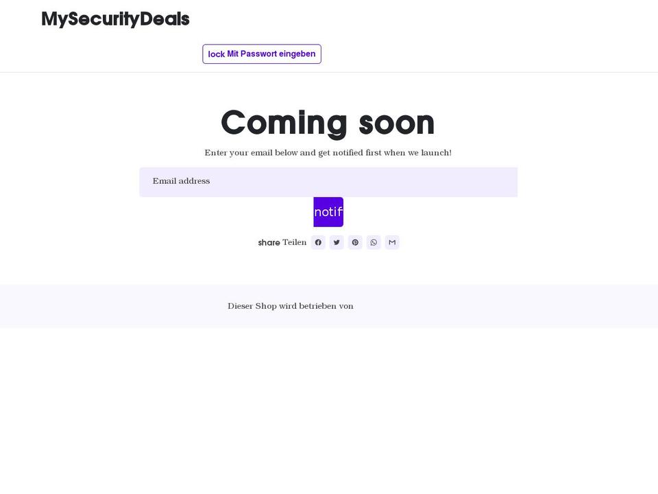 mysecuritydeals.com shopify website screenshot