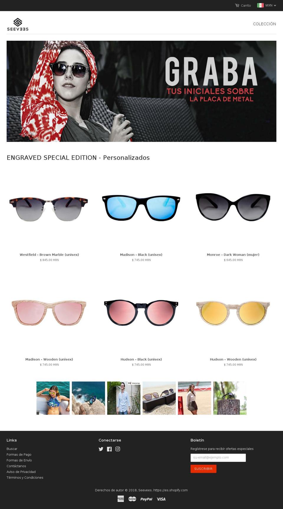 myseevees.com shopify website screenshot