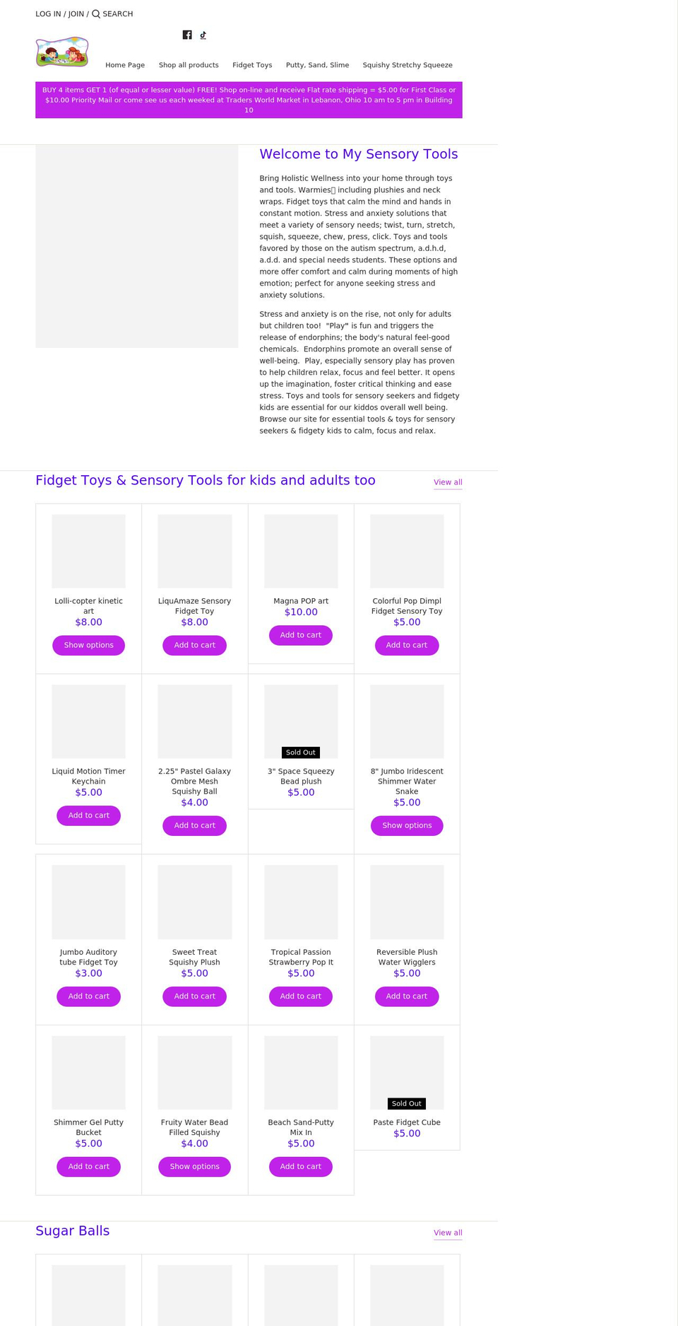 mysensorytools.com shopify website screenshot