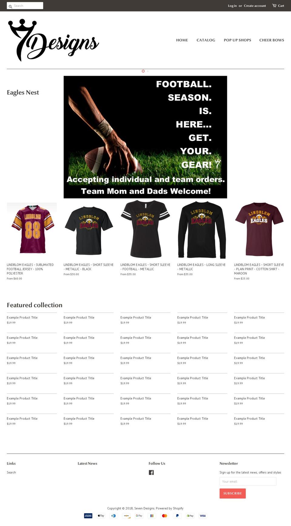 mysevendesigns.com — Shopify storefront screenshot