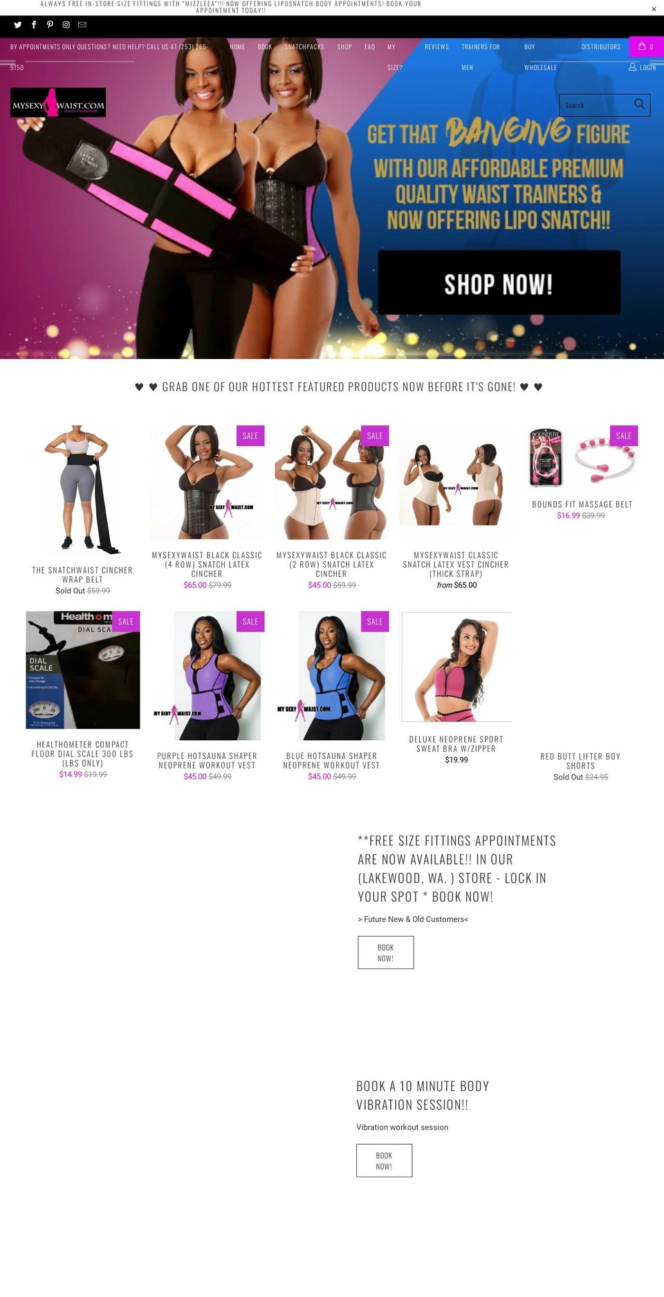 mysexywaist.com shopify website screenshot