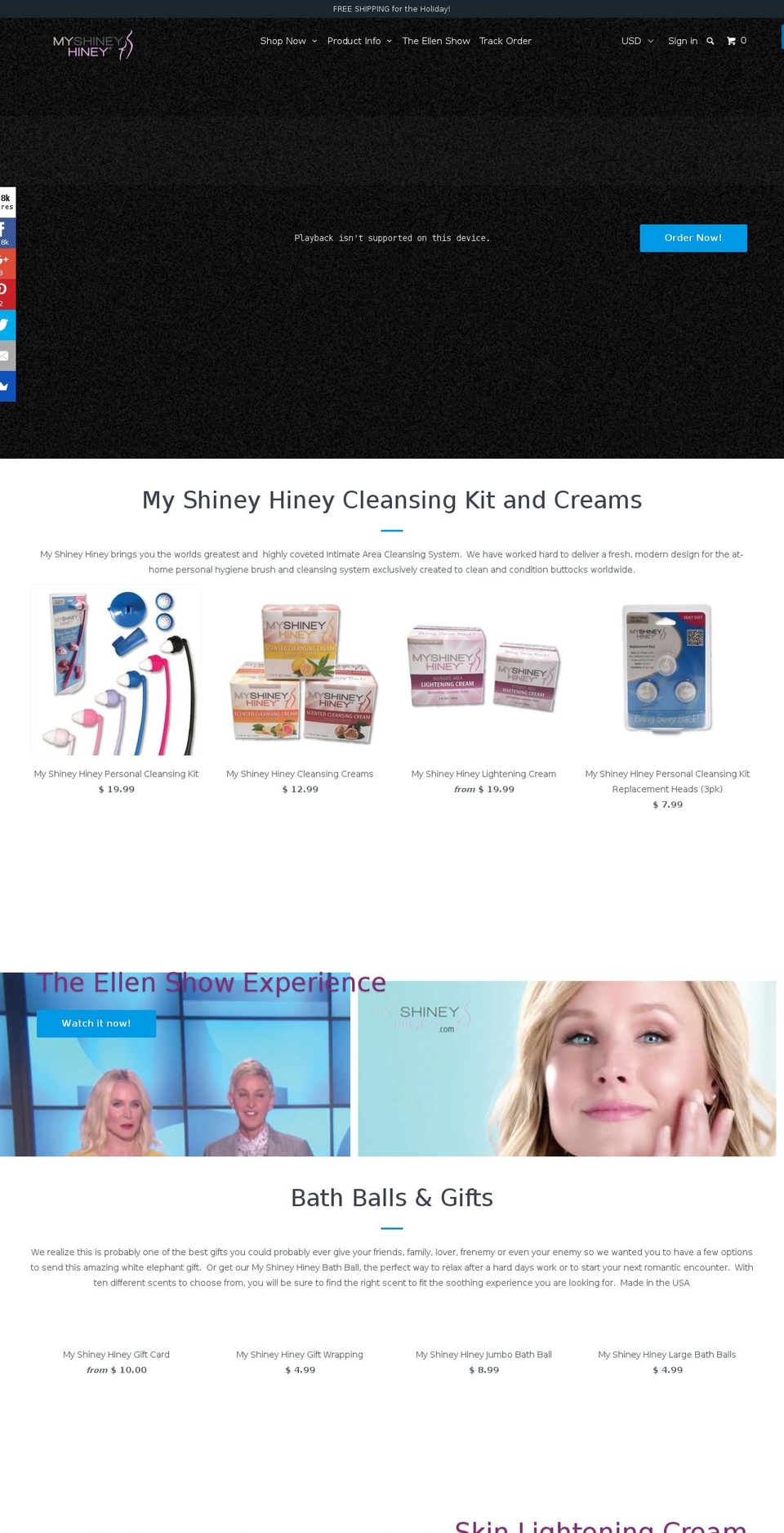 myshineyhiney.com shopify website screenshot