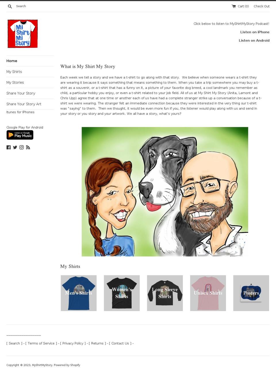 myshirtmystory.com — Shopify storefront screenshot