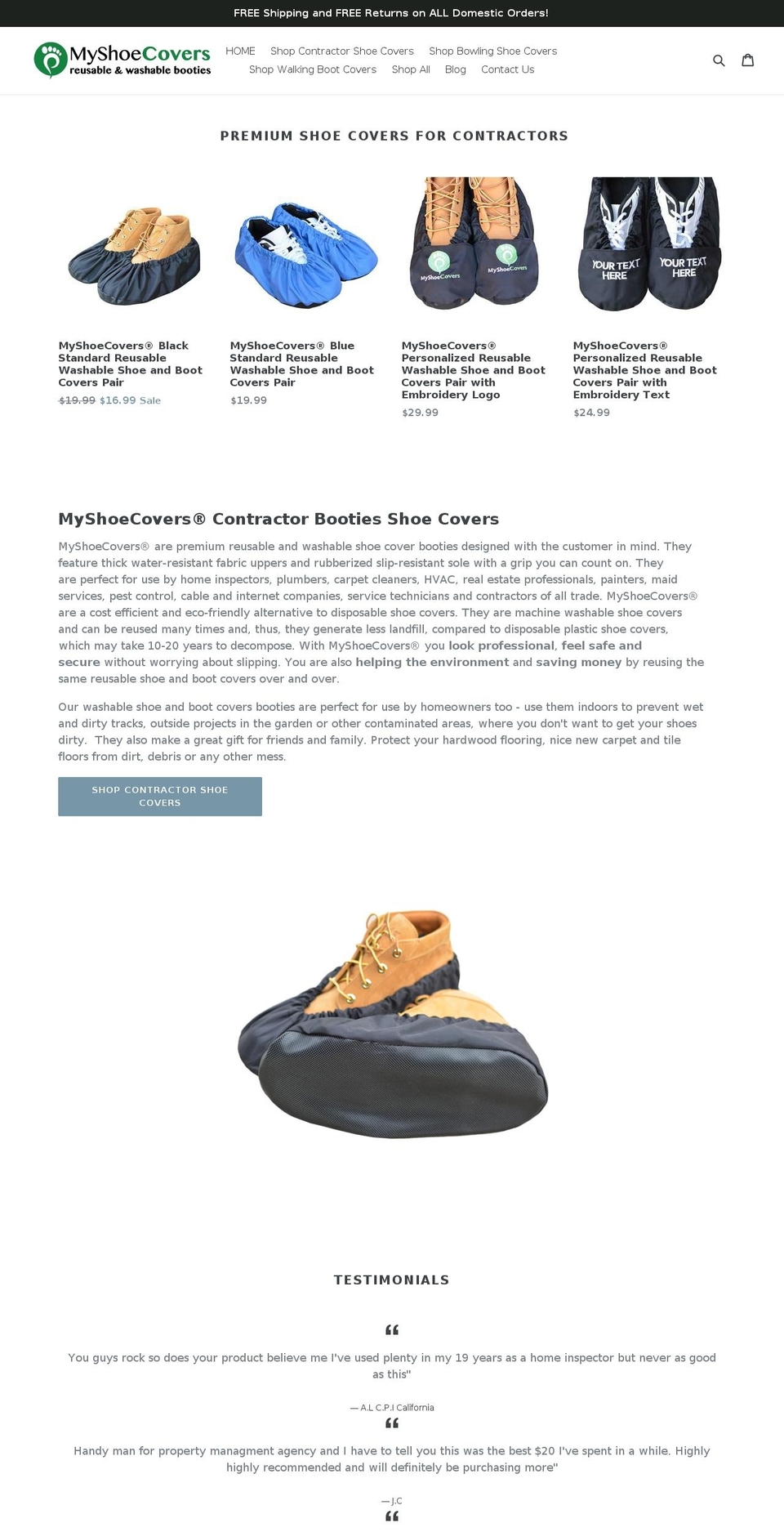 myshoecovers.com shopify website screenshot
