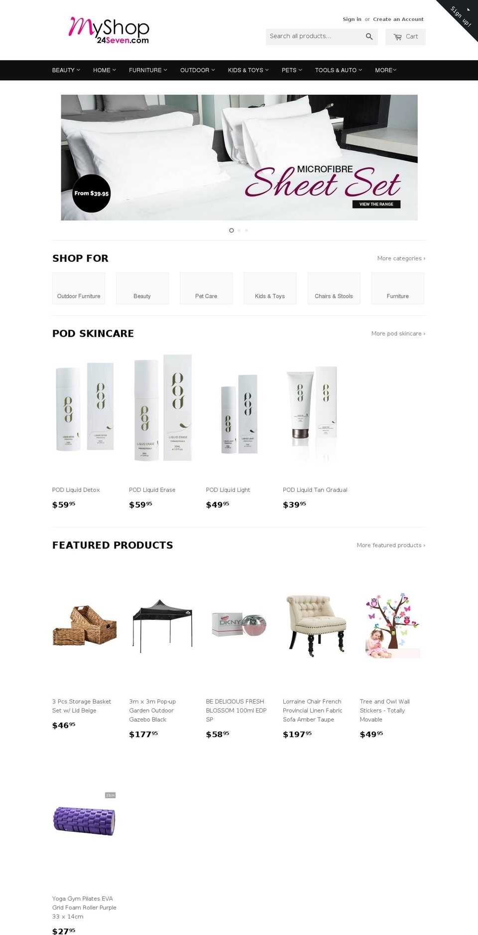 myshop24seven.com shopify website screenshot