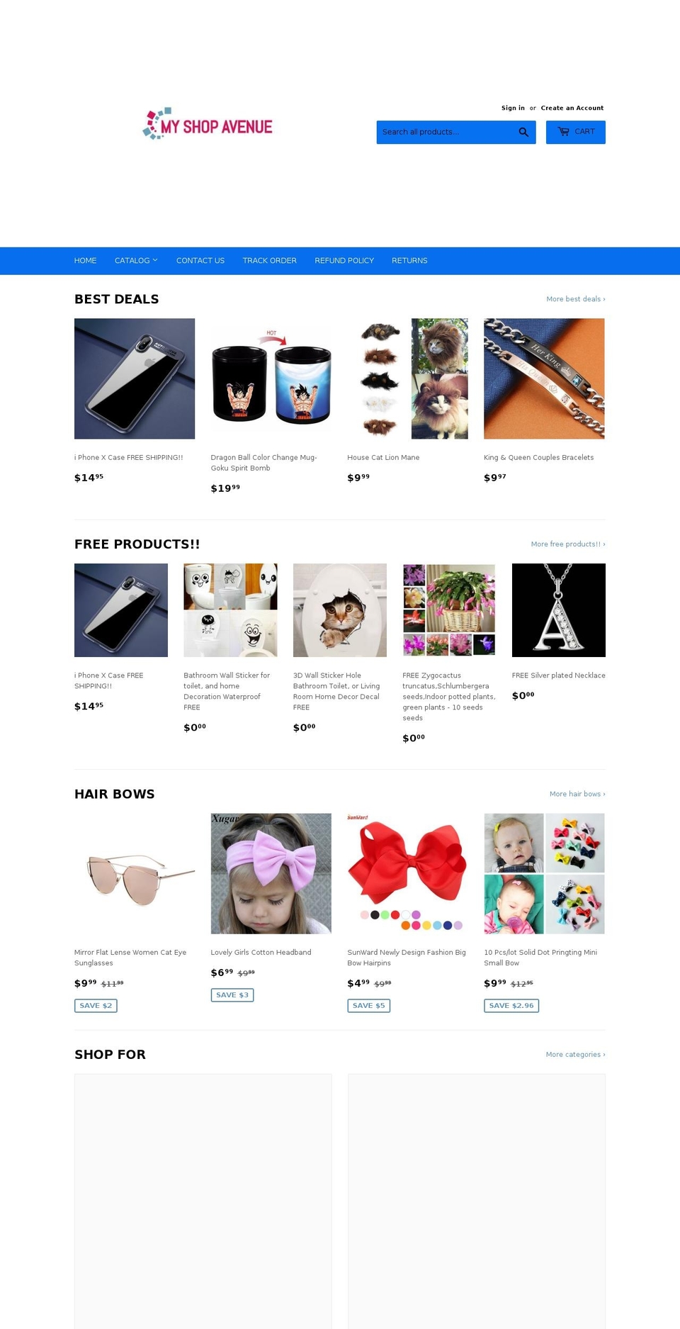 myshopavenue.com — Shopify storefront screenshot