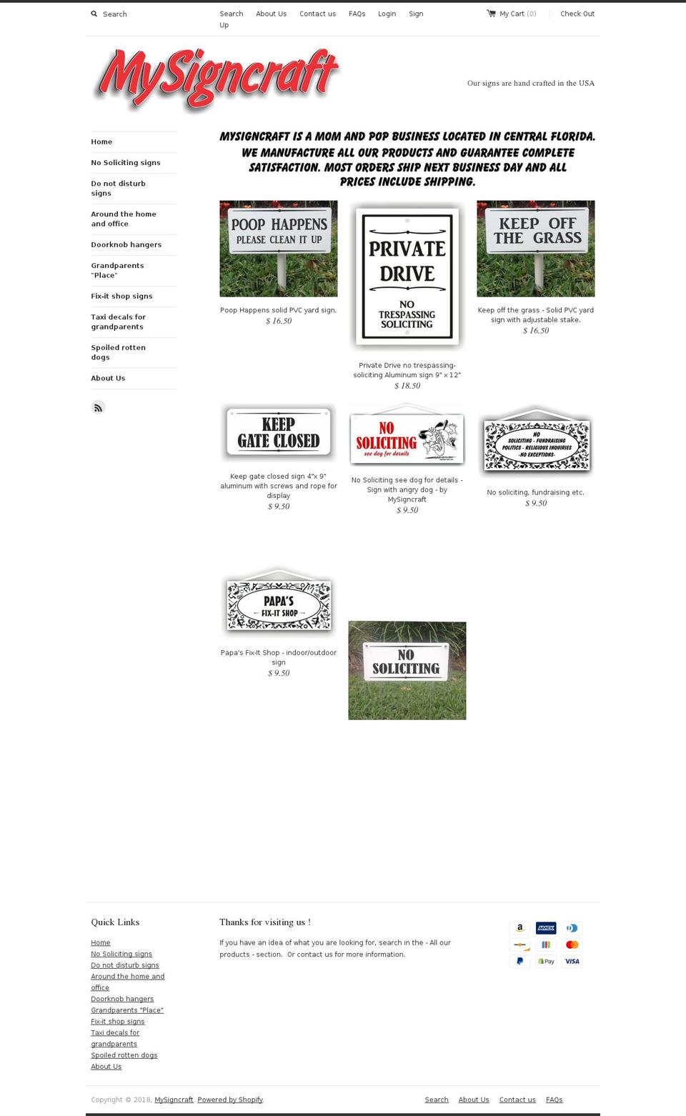 mysigncraft.com — Shopify storefront screenshot