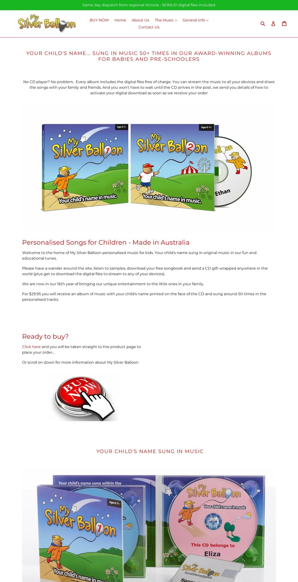 My Silver Balloon Australia LIVE Shopify theme site example mysilverballoon.com.au