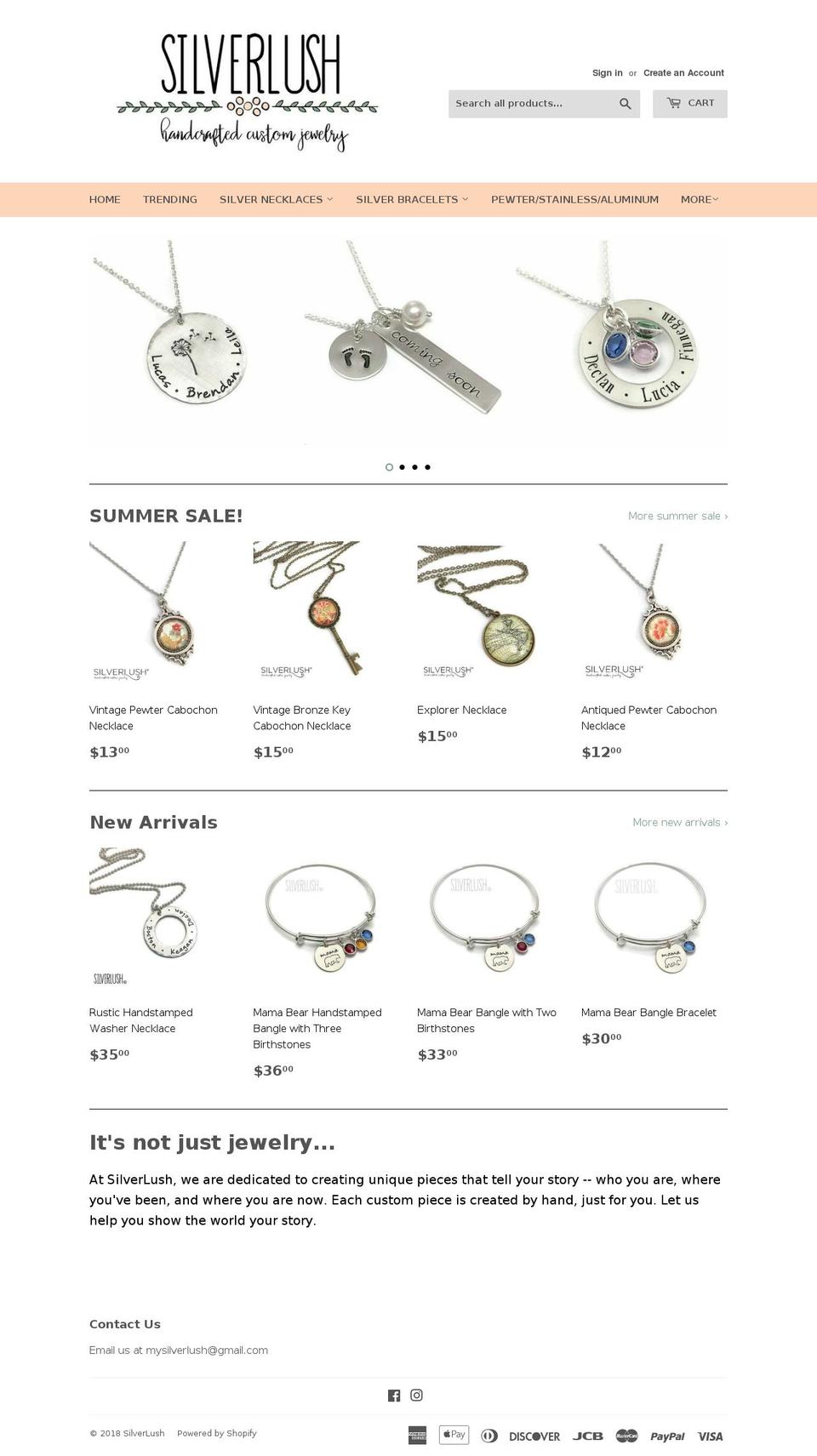 mysilverlush.com — Shopify storefront screenshot