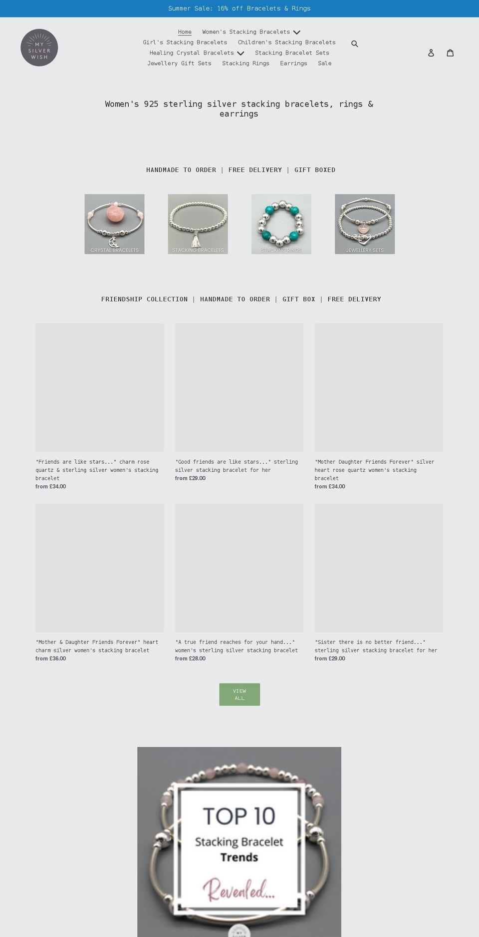 mysilverwish.com shopify website screenshot