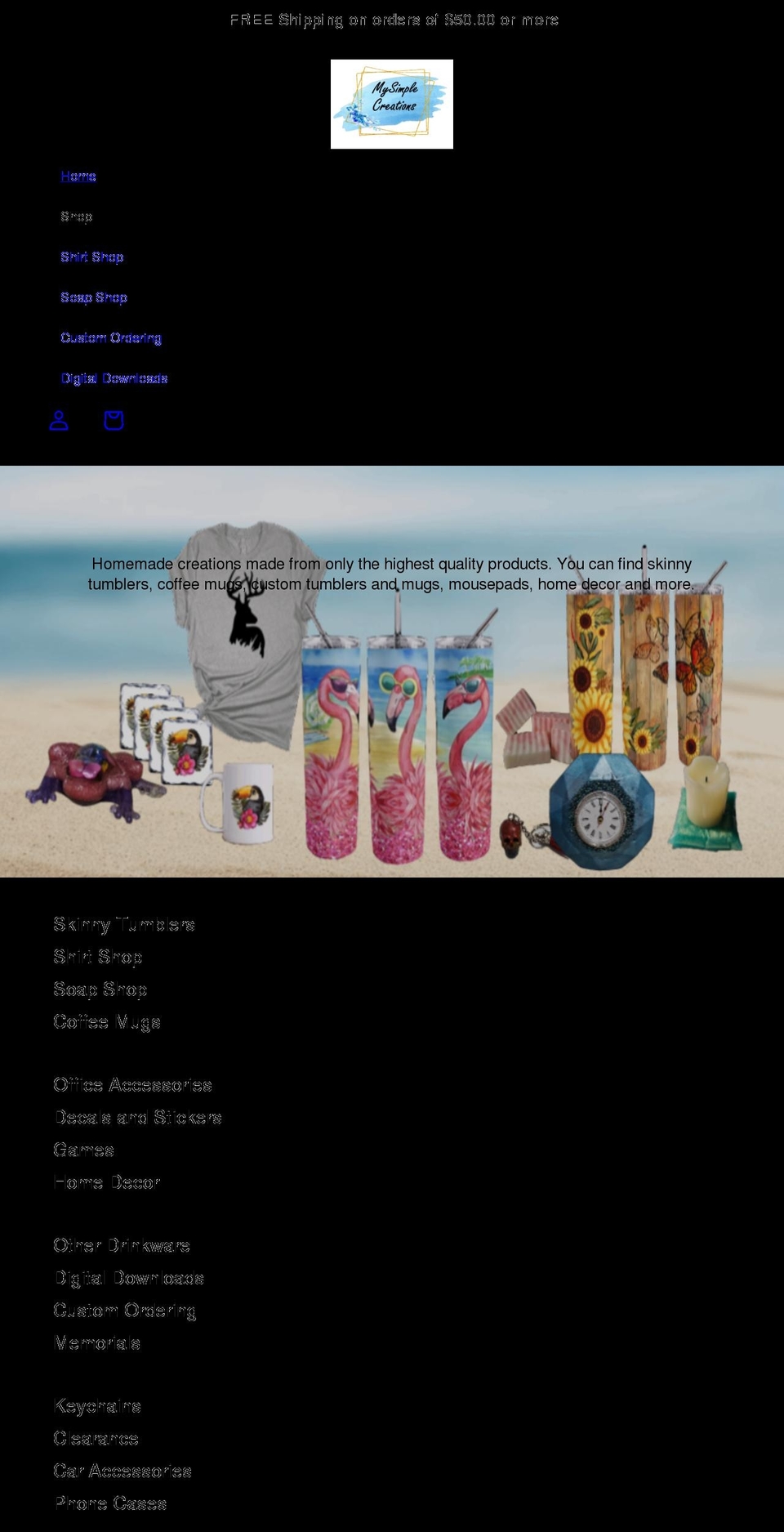 mysimplecreations.com shopify website screenshot