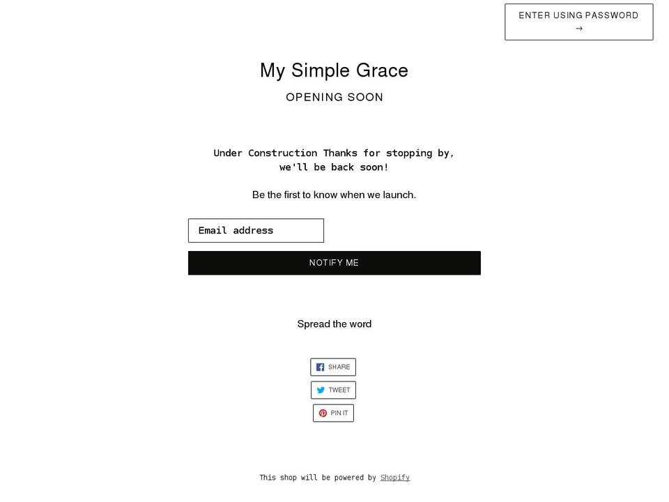 mysimplegrace.com shopify website screenshot