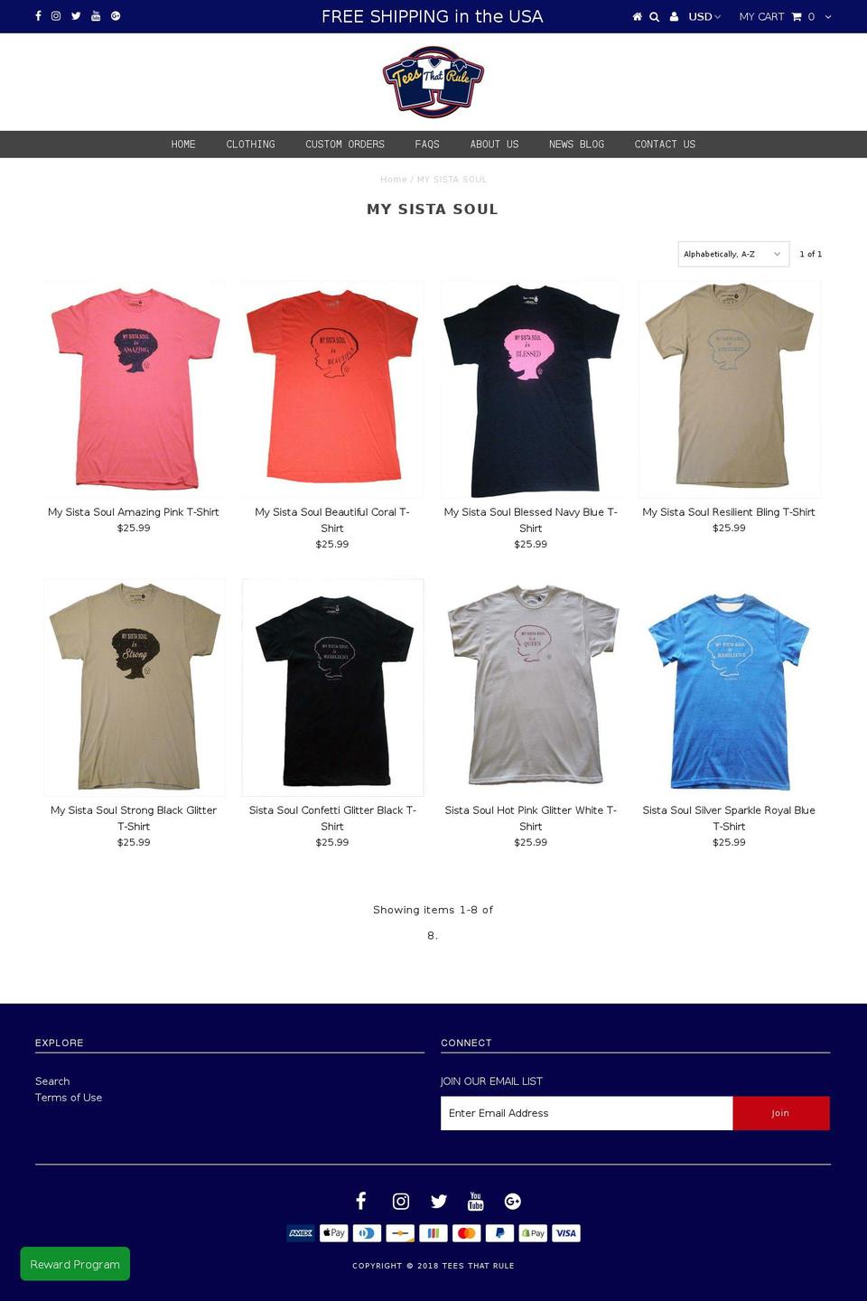 mysistasoul.com — Shopify storefront screenshot
