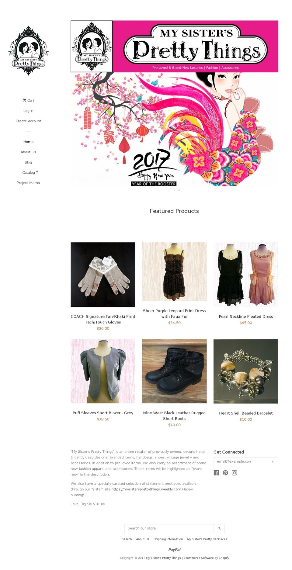 mysistersprettythings.com shopify website screenshot