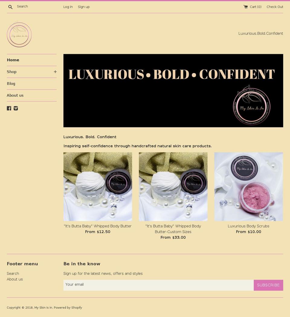 myskinisin.com — Shopify storefront screenshot