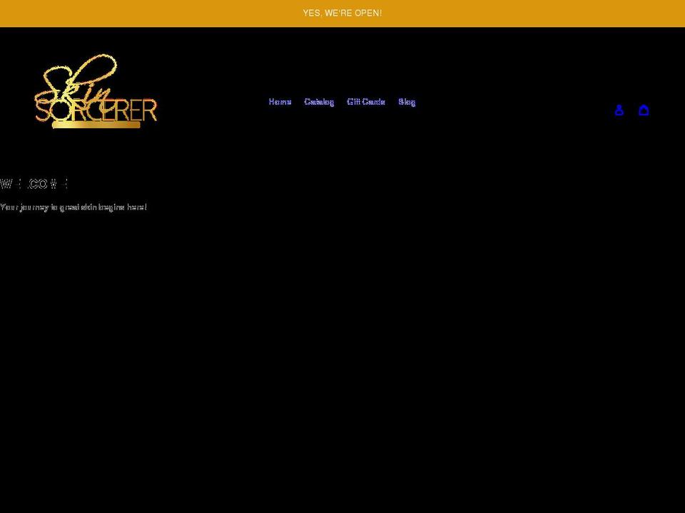 myskinsorcerer.com shopify website screenshot