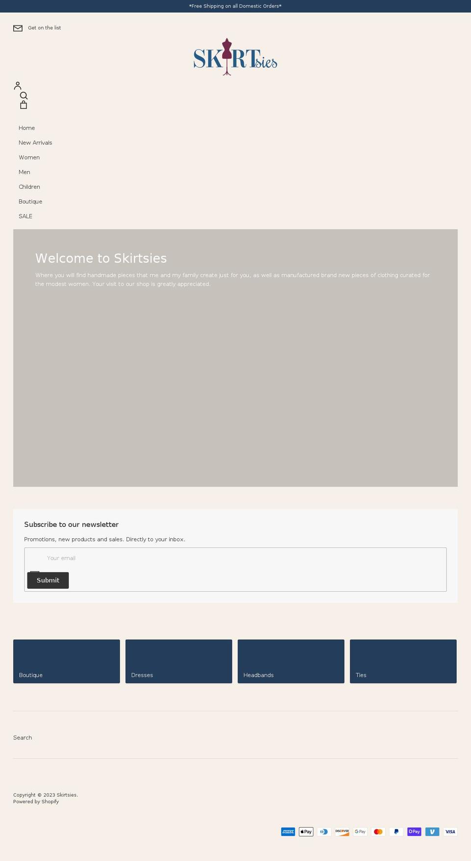 myskirtsies.com shopify website screenshot