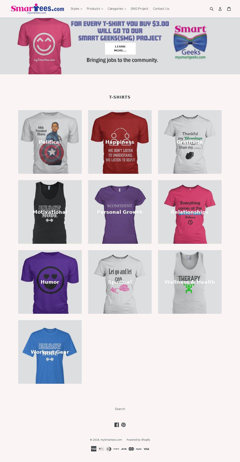 mysmartees.com — Shopify storefront screenshot