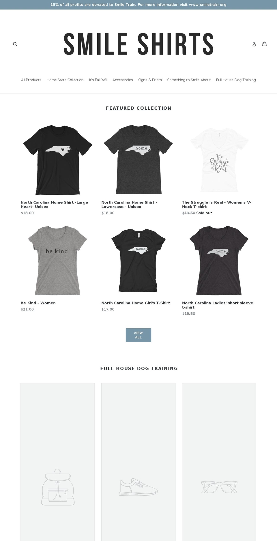 mysmileshirt.com — Shopify storefront screenshot