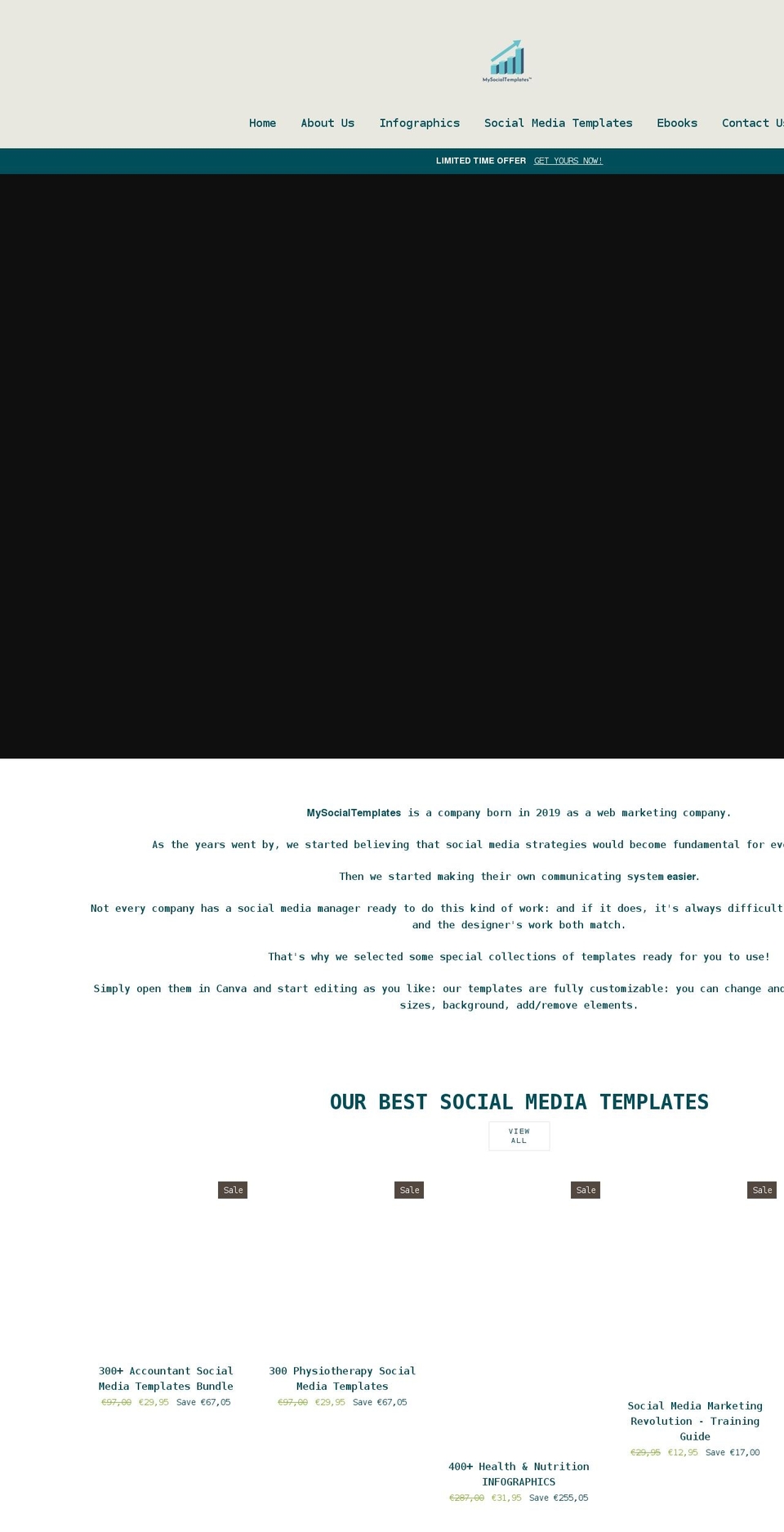 mysocialtemplates.com shopify website screenshot