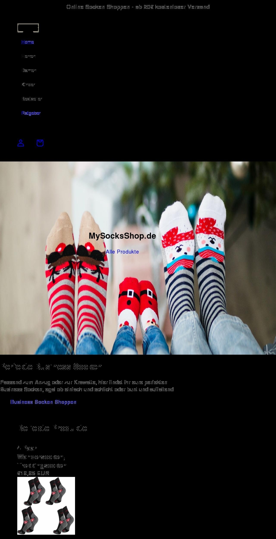 mysocksshop.de shopify website screenshot