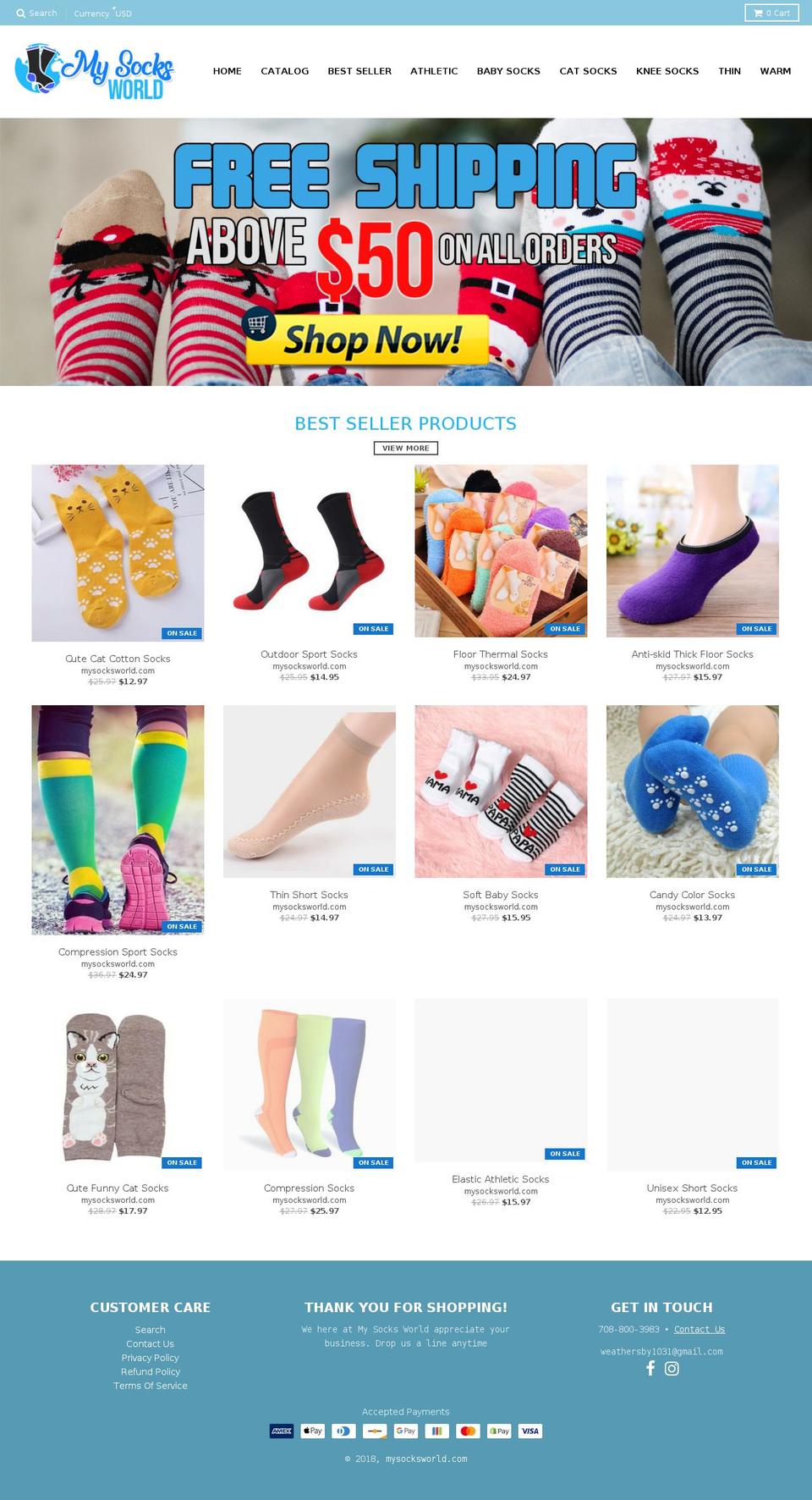 mysocksworld.com — Shopify storefront screenshot