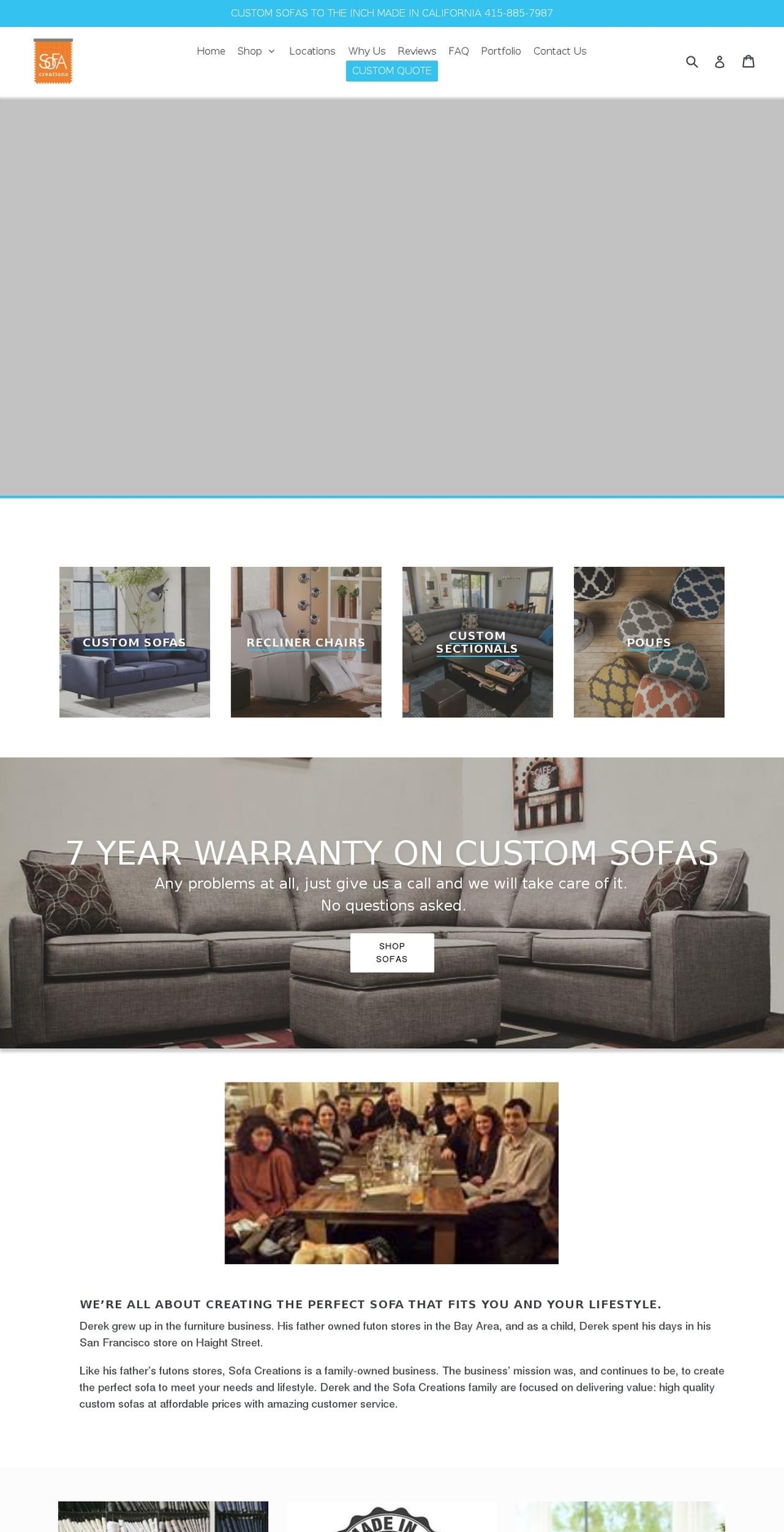 mysofacreation.com — Shopify storefront screenshot