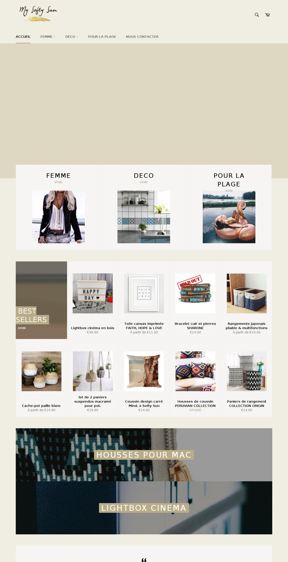 mysoftysun.com — Shopify storefront screenshot