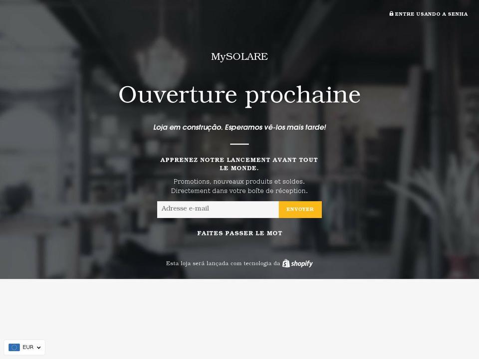 mysolare.com shopify website screenshot