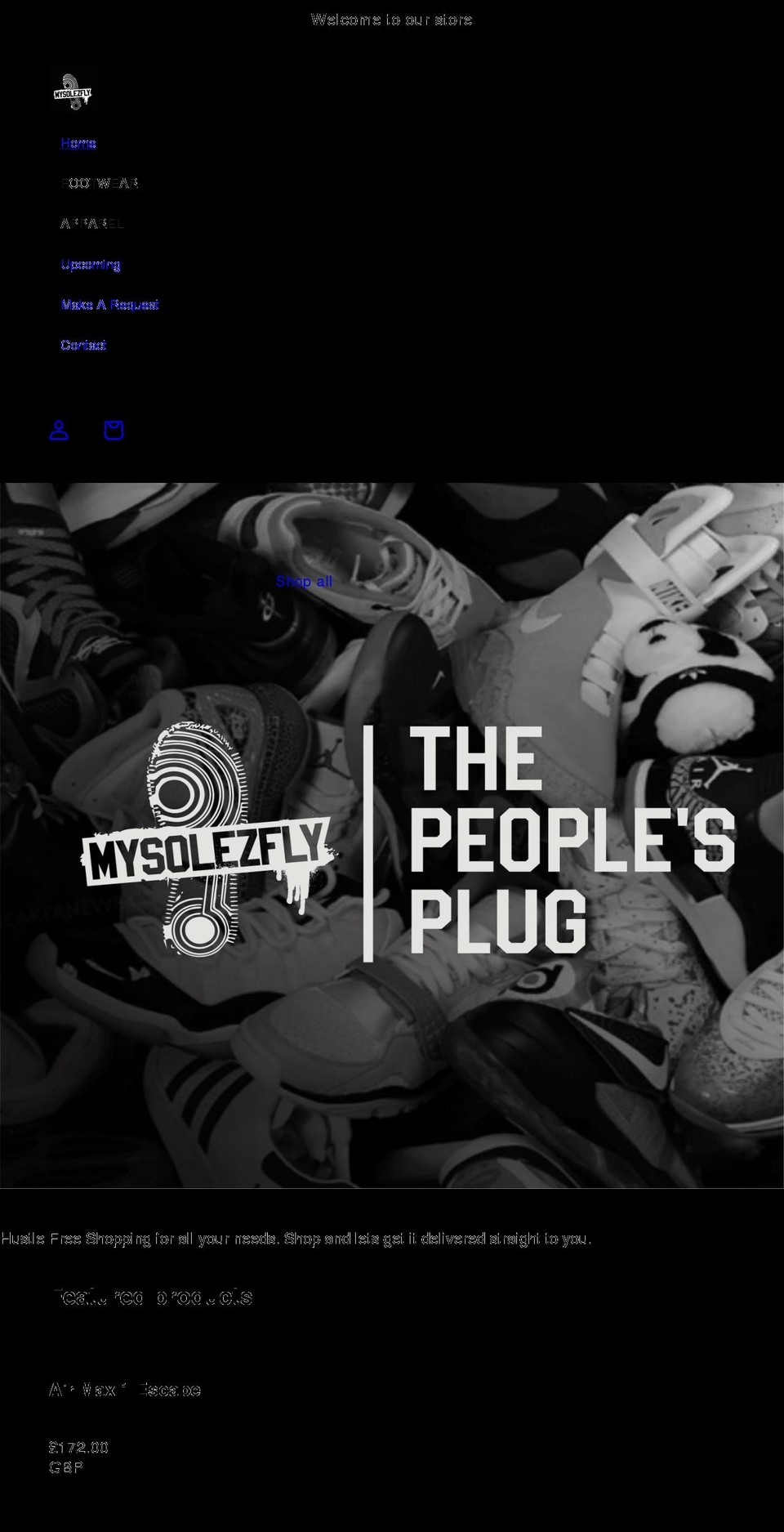 mysolezfly.com shopify website screenshot