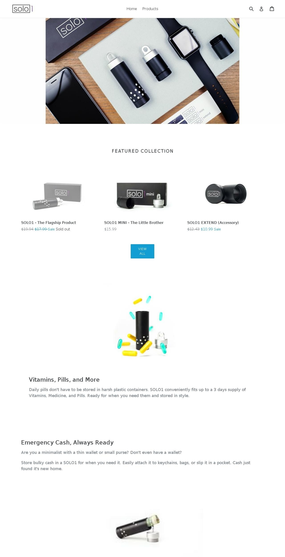 mysolo1.com — Shopify storefront screenshot