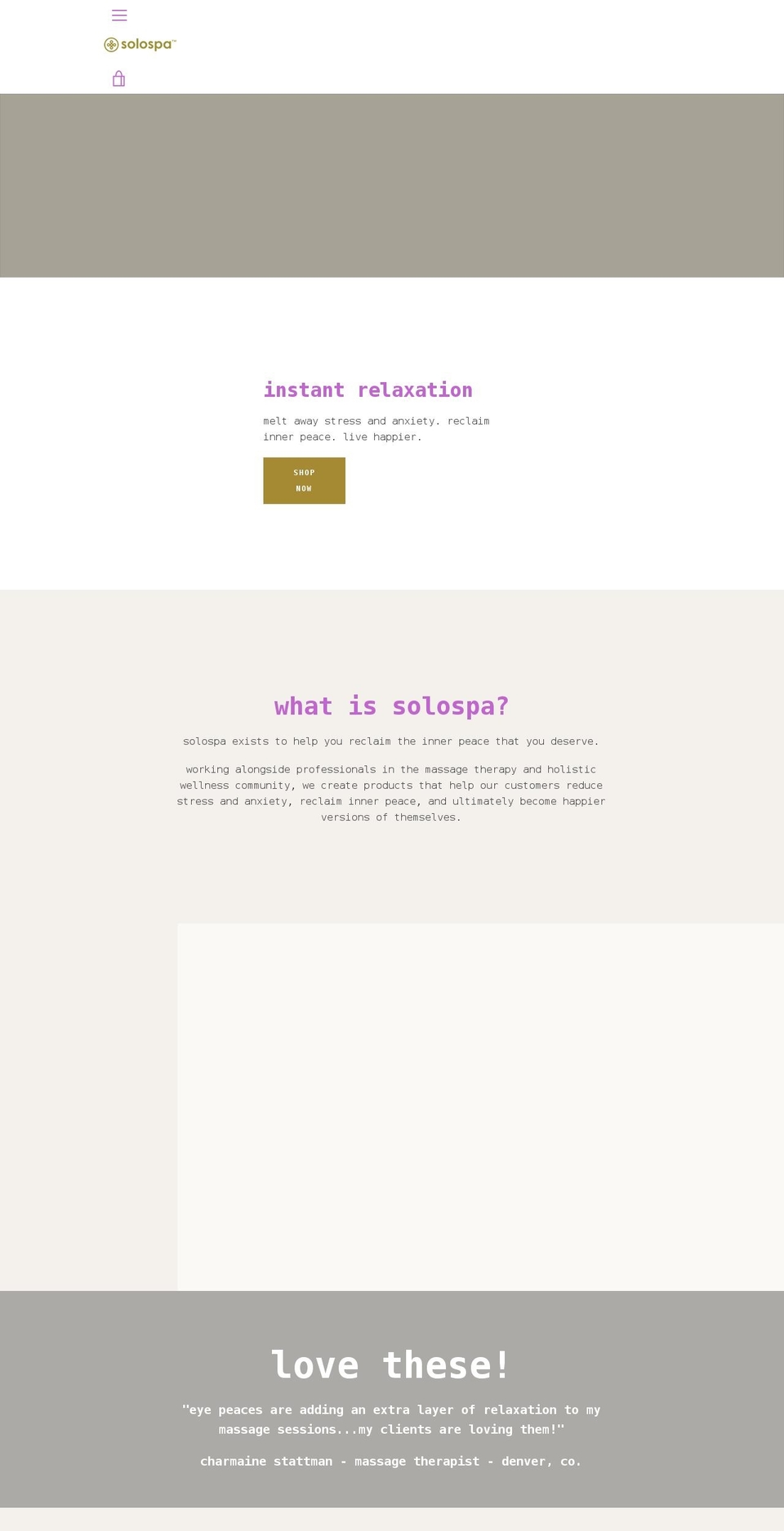 mysolospa.com shopify website screenshot