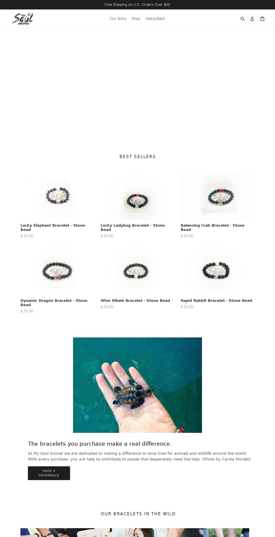 mysoulanimal.com — Shopify storefront screenshot