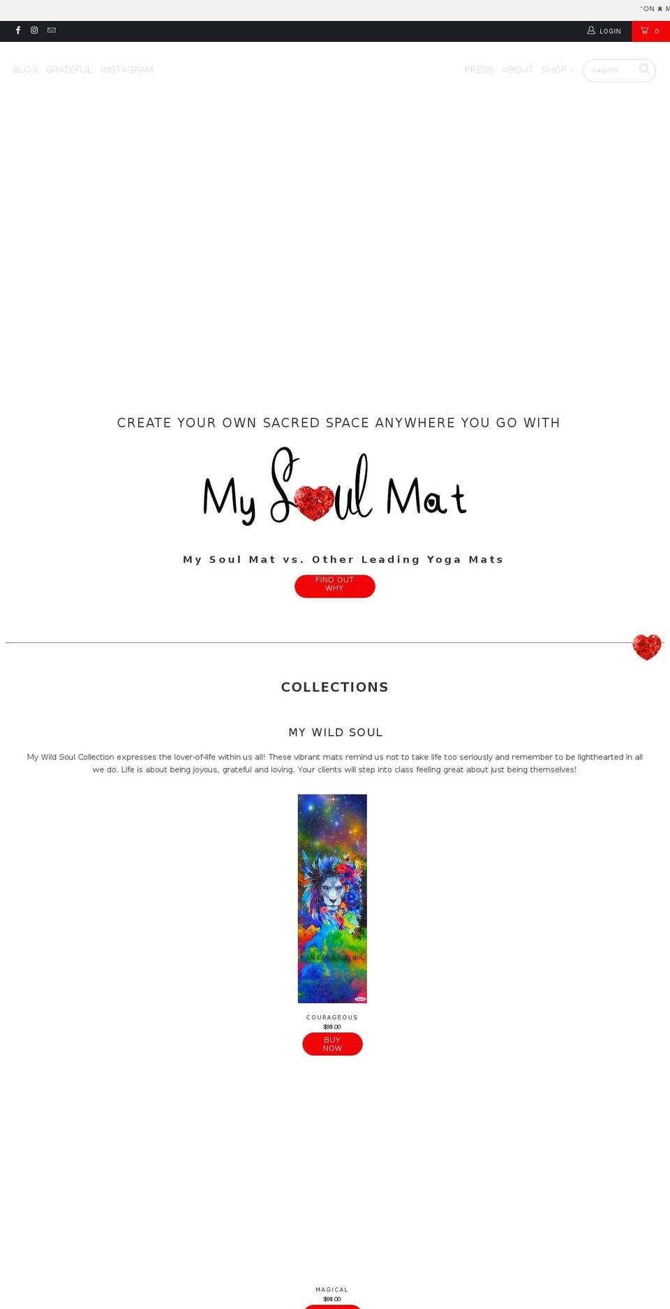 mysoulmat.com — Shopify storefront screenshot