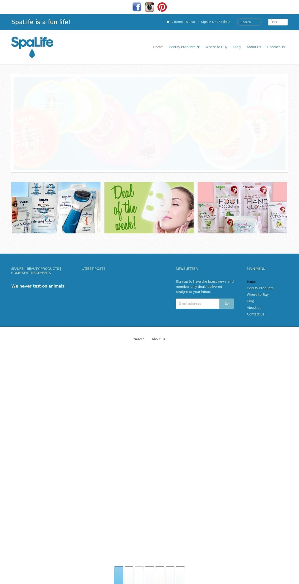 myspalife.net shopify website screenshot