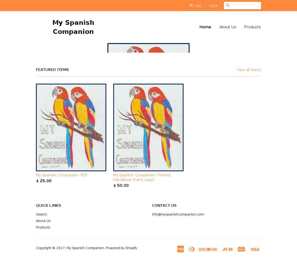 myspanishcompanion.com shopify website screenshot