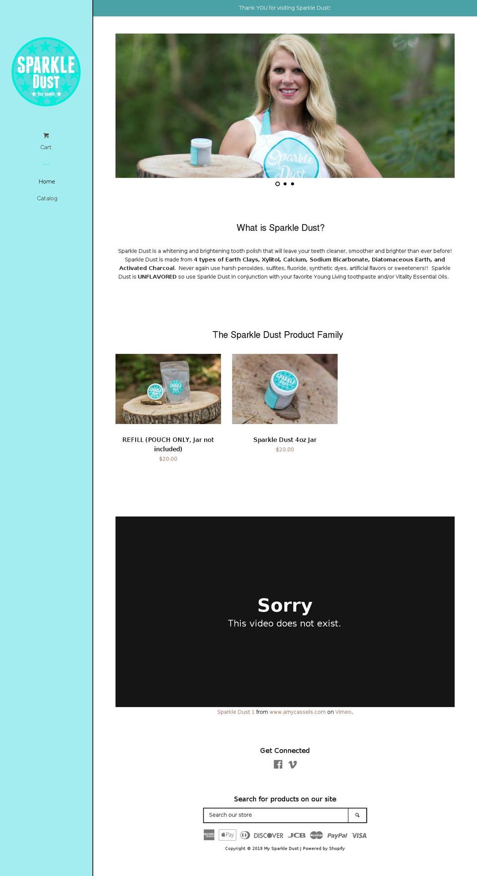mysparkledust.com shopify website screenshot