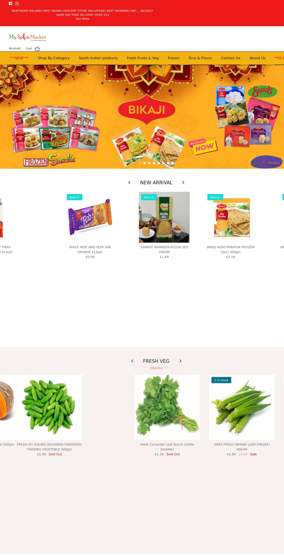 myspicemarket.com shopify website screenshot