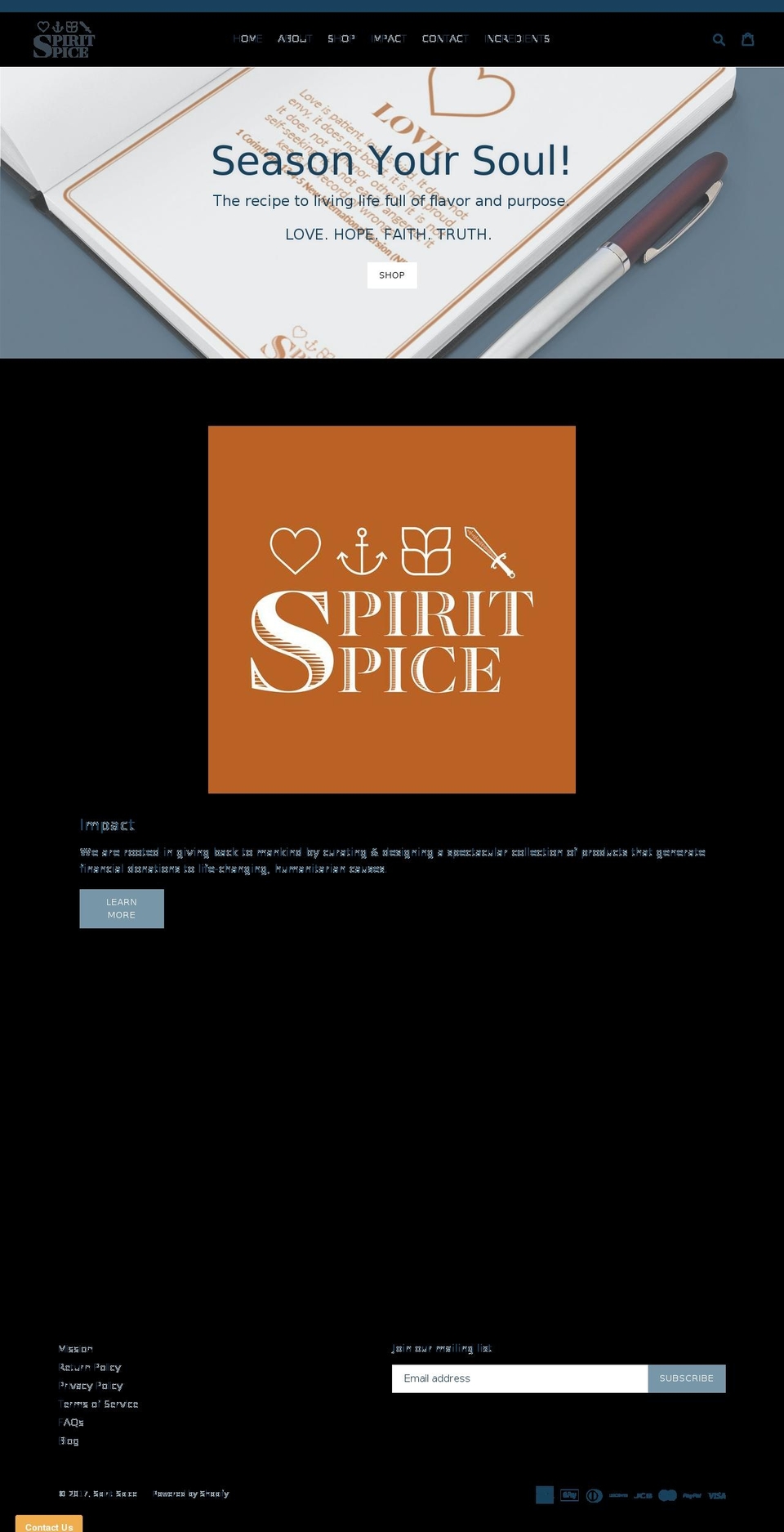 myspiritspice.com shopify website screenshot