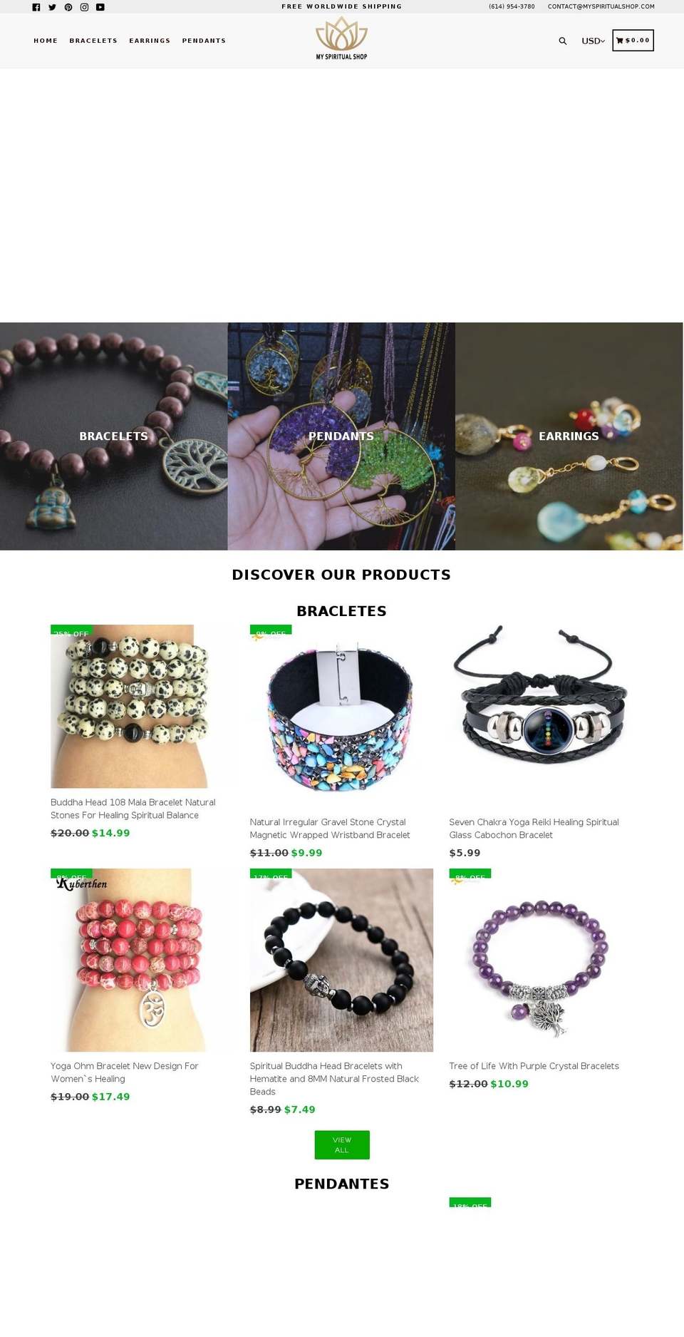 myspiritualshop.com shopify website screenshot