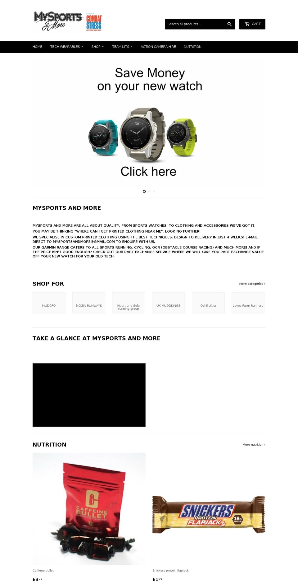 mysportsandmore.com shopify website screenshot