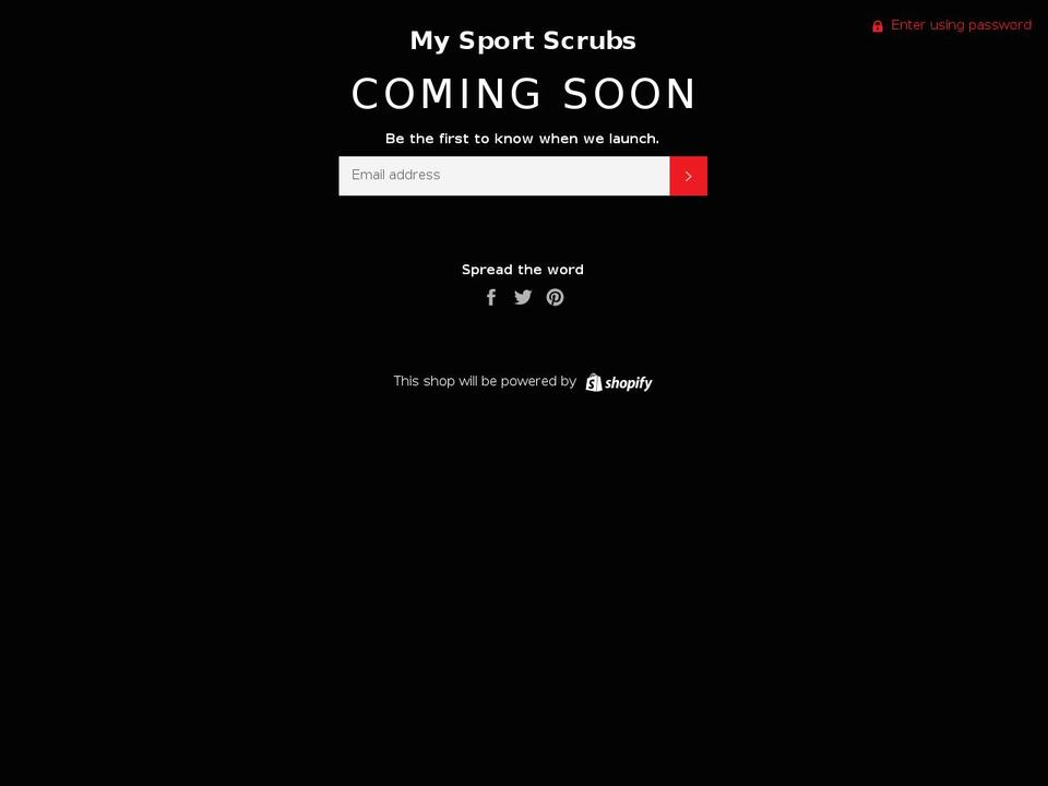 mysportscrubs.com — Shopify storefront screenshot
